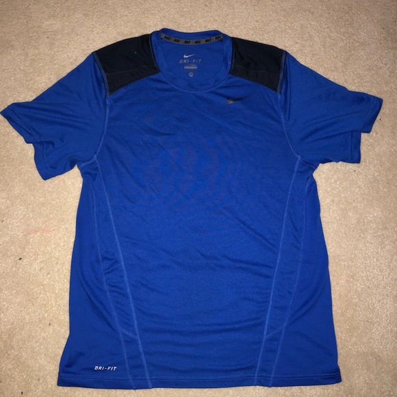 Blue and Black Nike dri-fit athletic T-shirt - Picture 2 of 3